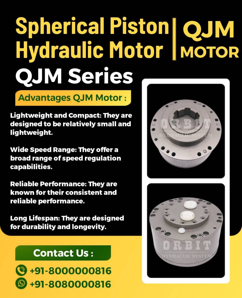 QJM Spherical Piston Hydraulic Motor Manufacturer in Ahmedabad Mumbai Pune Chennai Bangalore Hyderabad Delhi Nashik Kolkata Nagpur Coimbatore India